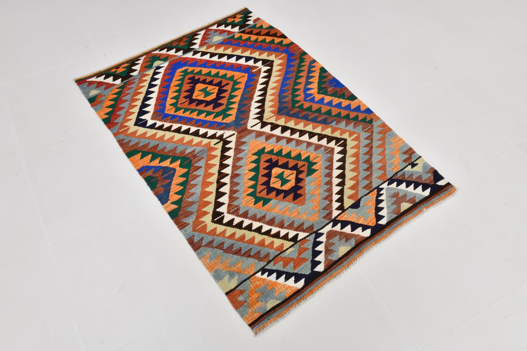Kilim 127x89 cm, czerwony, wełna, Turcja, lata 70. - 212308