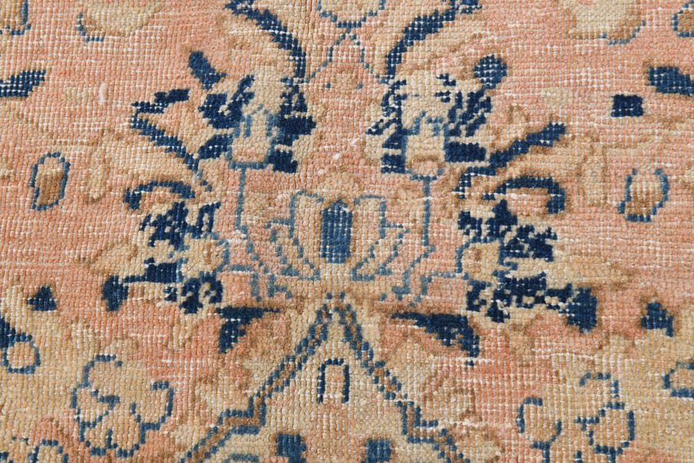 Dywan 390x295 cm, łososiowy, niebieski, wełna, Turcja, lata 60. - 212291