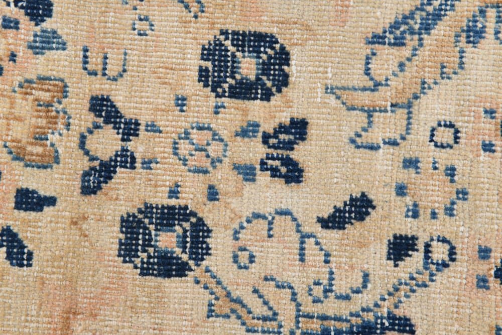 Dywan 390x295 cm, łososiowy, niebieski, wełna, Turcja, lata 60. - 212292