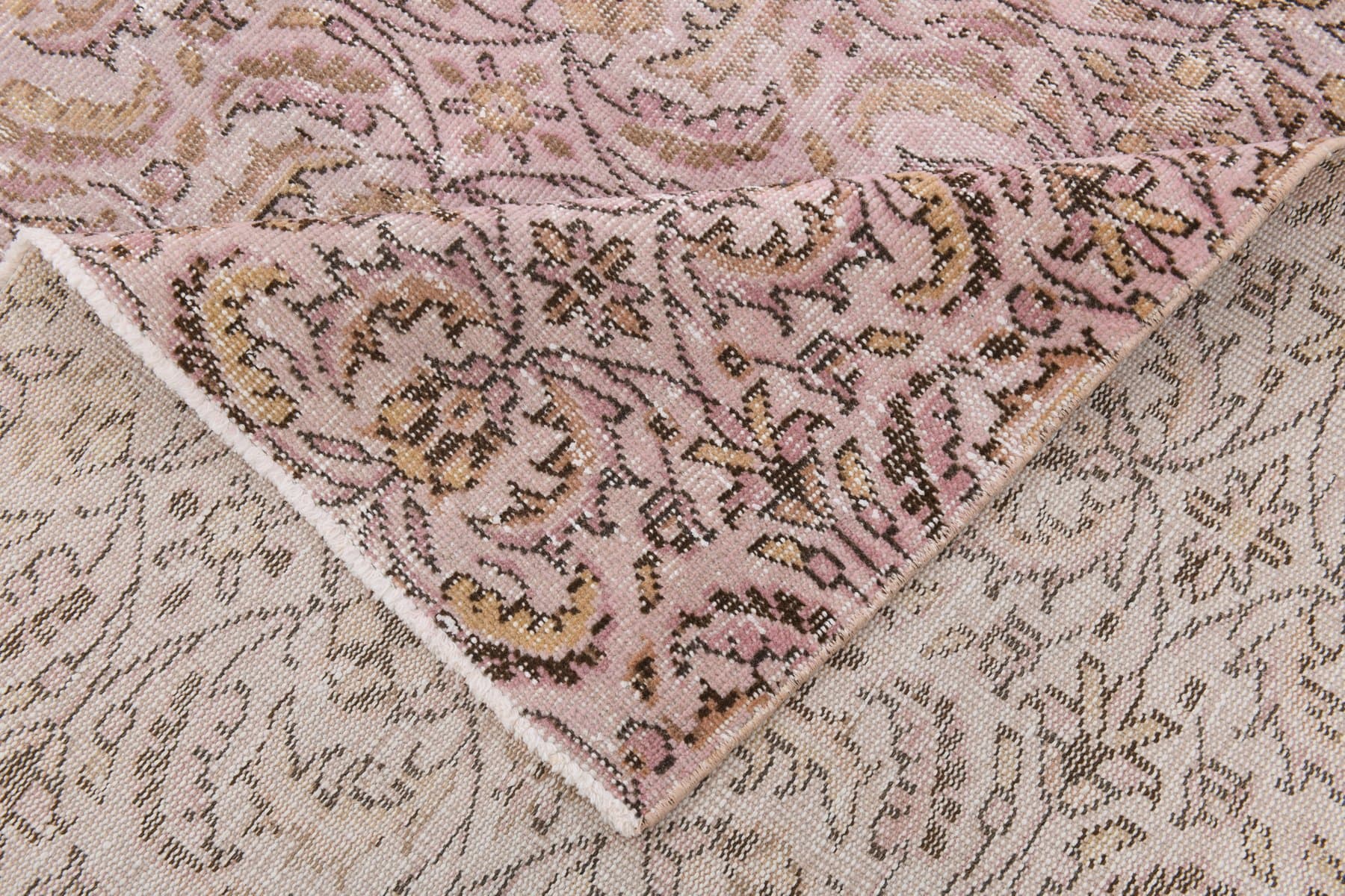 Dywan 188x280 cm, różowy, wełna, Turcja, lata 50. - 212285