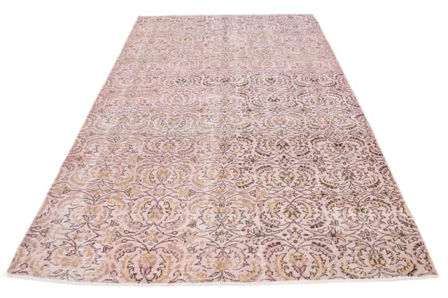 Dywan 188x280 cm, różowy, wełna, Turcja, lata 50. - WYMIARY
