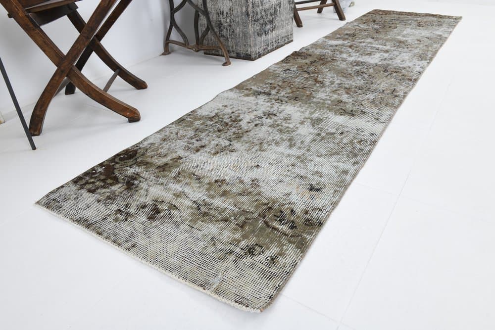 Chodnik 70x295 cm, szary, wełna, Turcja, lata 60. - 212268