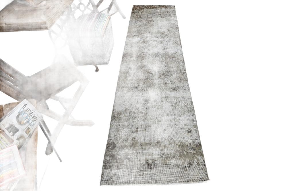 Chodnik 70x295 cm, szary, wełna, Turcja, lata 60. - 212263