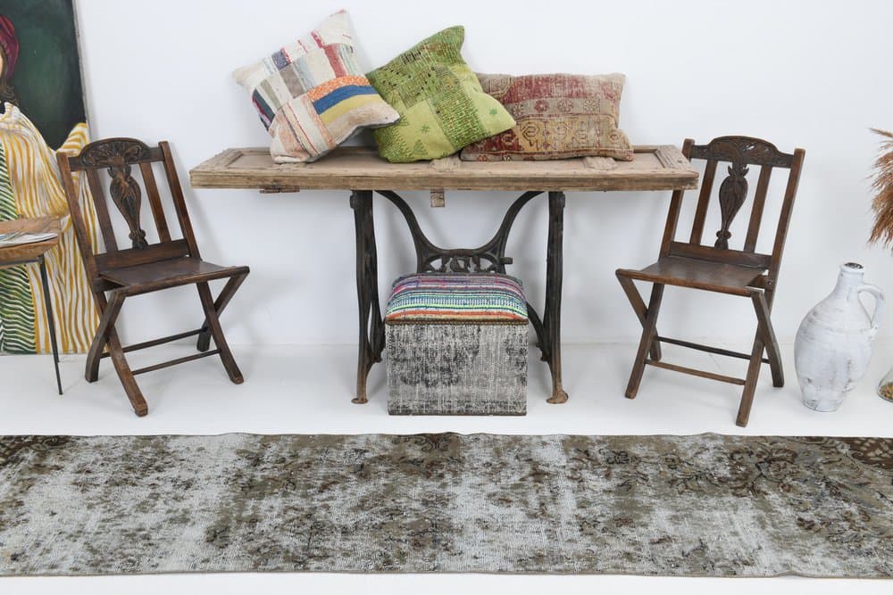 Chodnik 70x295 cm, szary, wełna, Turcja, lata 60. - 212270