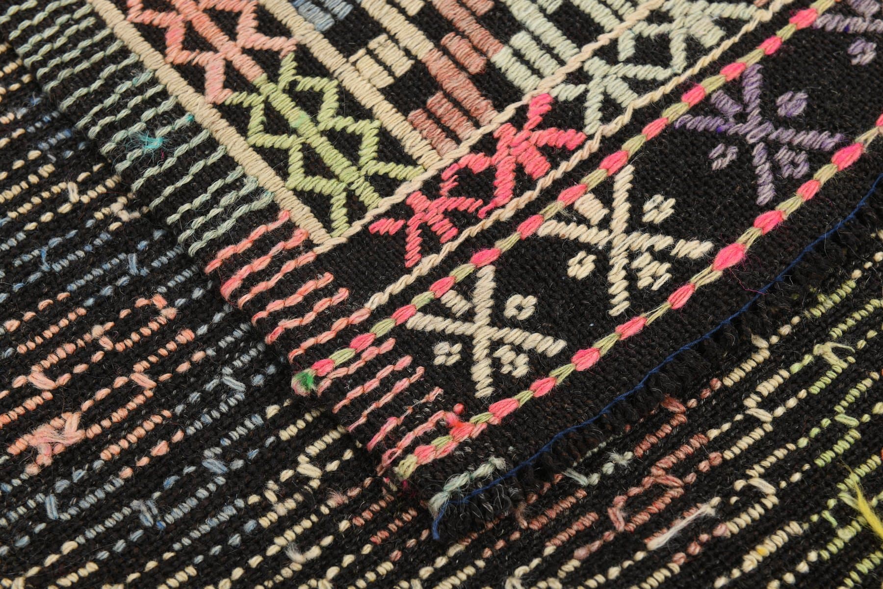 Kilim 207x262 cm, brązowy, wełna, Turcja, lata 70. - 212240