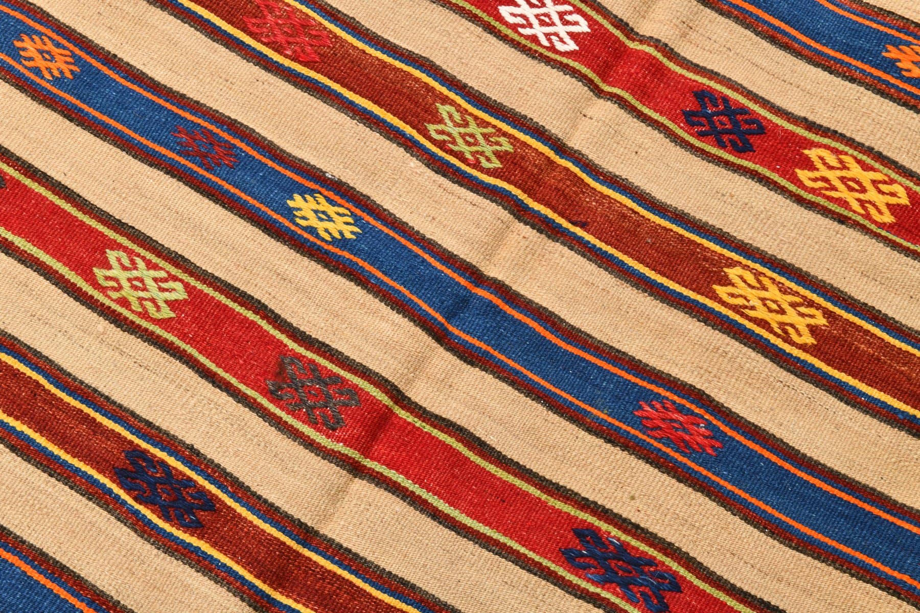 Kilim 151x240 cm, brązowy, wełna, Turcja, lata 60. - 212232