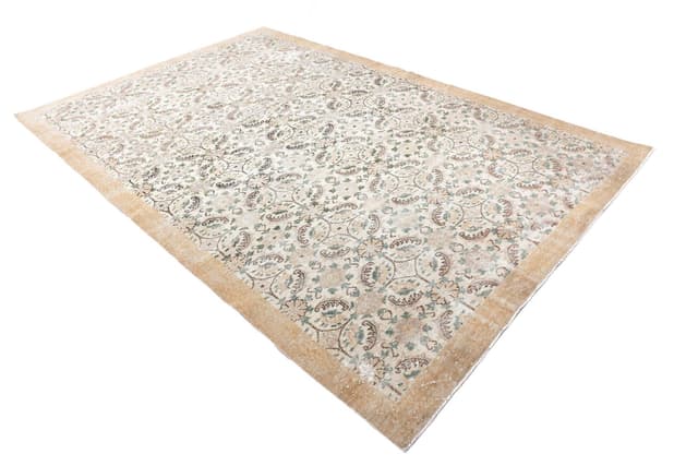 Dywan 202x313 cm, beżowy, wełna, Turcja, lata 70. - WYMIARY