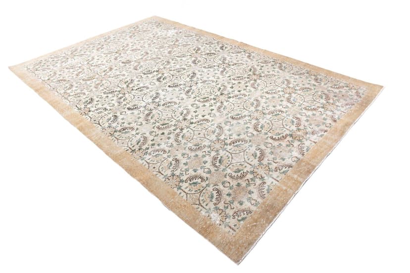 Dywan 202x313 cm, beżowy, wełna, Turcja, lata 70.