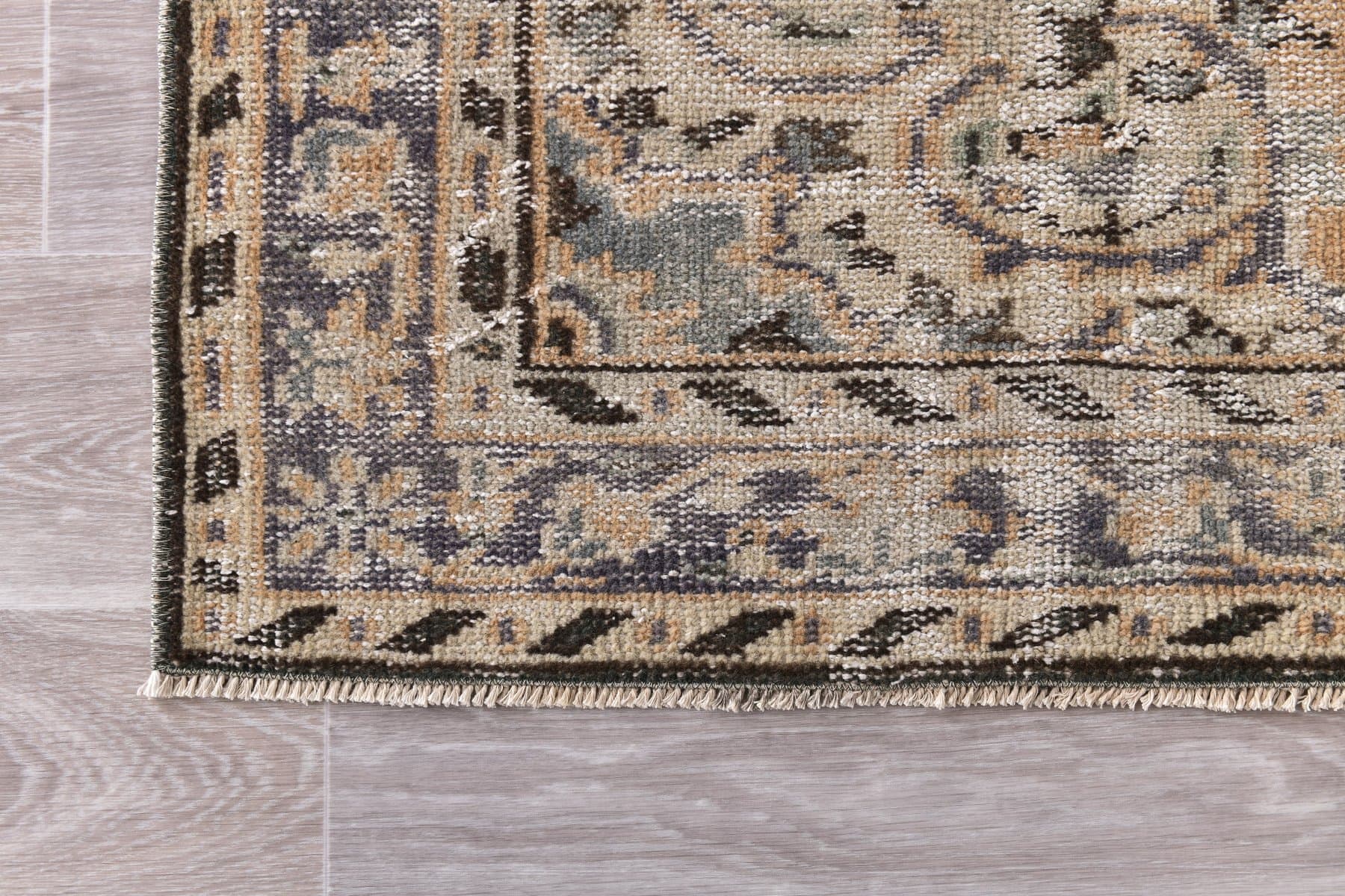 Dywan 216x122 cm, beżowy, wełna, Turcja, lata 70. - 212195