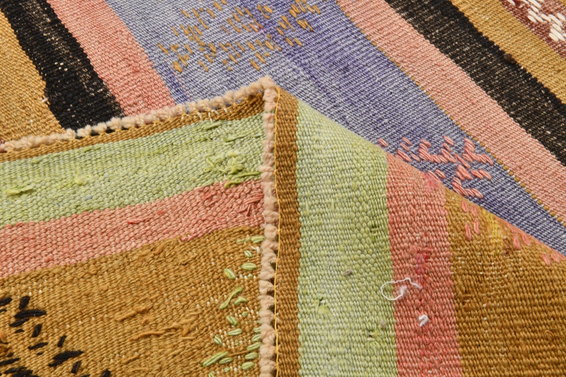 Kilim 172x281 cm, beżowy, zielony, wełna, Turcja, lata 70. - 212140