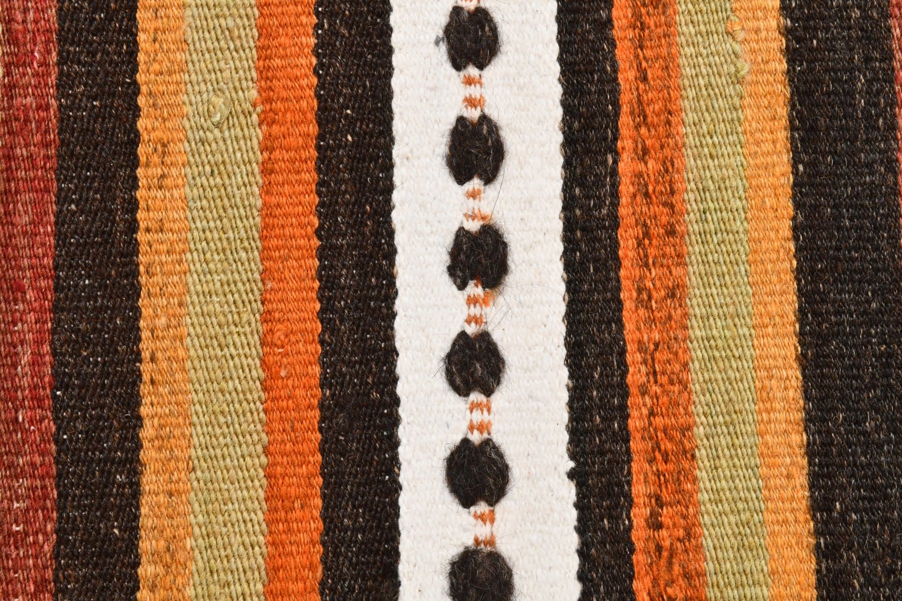 Kilim 150x267 cm, brązowy, pomarańczowy, wełna, Turcja, lata 60. - 212663