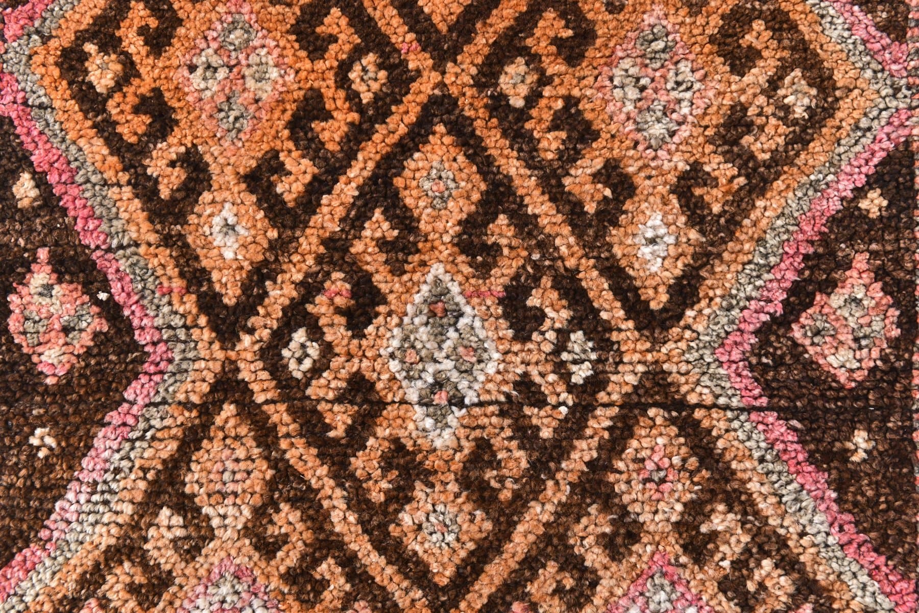 Chodnik 354x84 cm, brązowy, wełna, Turcja, lata 70. - 212794