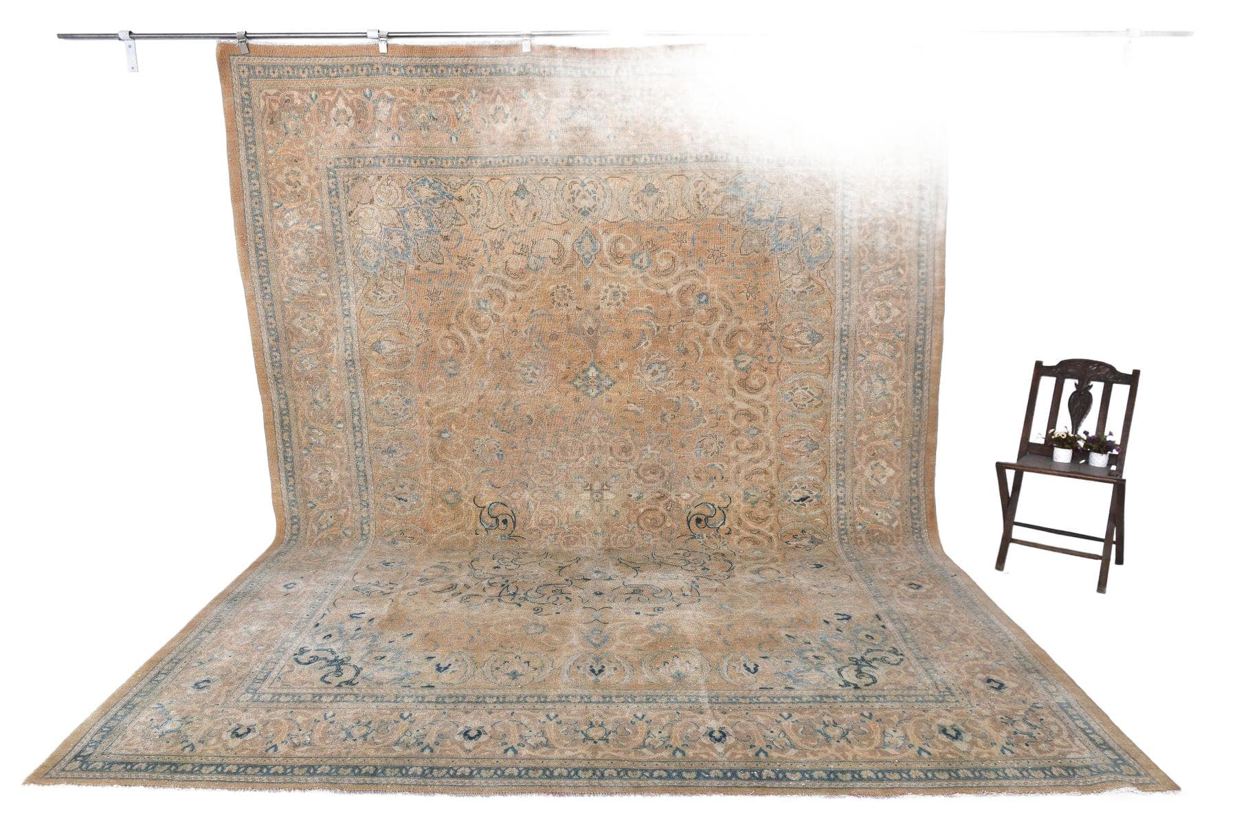 Dywan 382x303 cm, brązowy, wełna, lata 70. - 212747