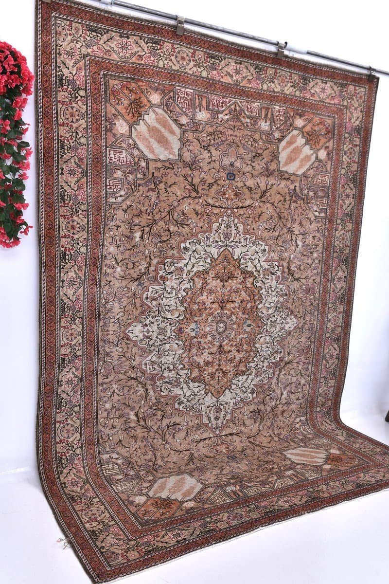 Rug 196x283 cm, brown, wool, 1960s - 212737