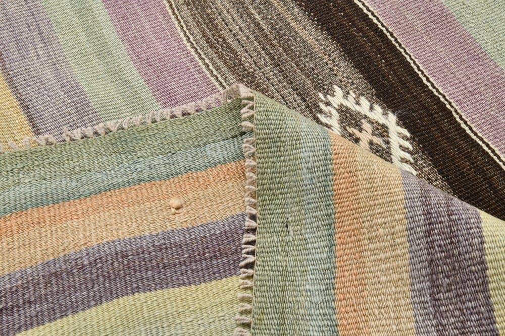 Kilim 186x310 cm, niebieski, beżowy, wełna, Turcja, lata 60. - 212734