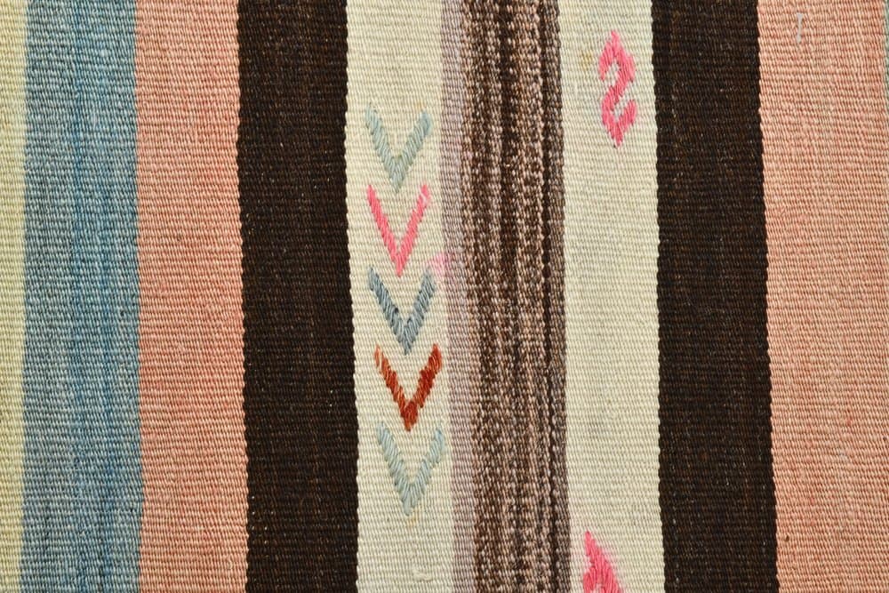 Kilim 186x310 cm, niebieski, beżowy, wełna, Turcja, lata 60. - 212731