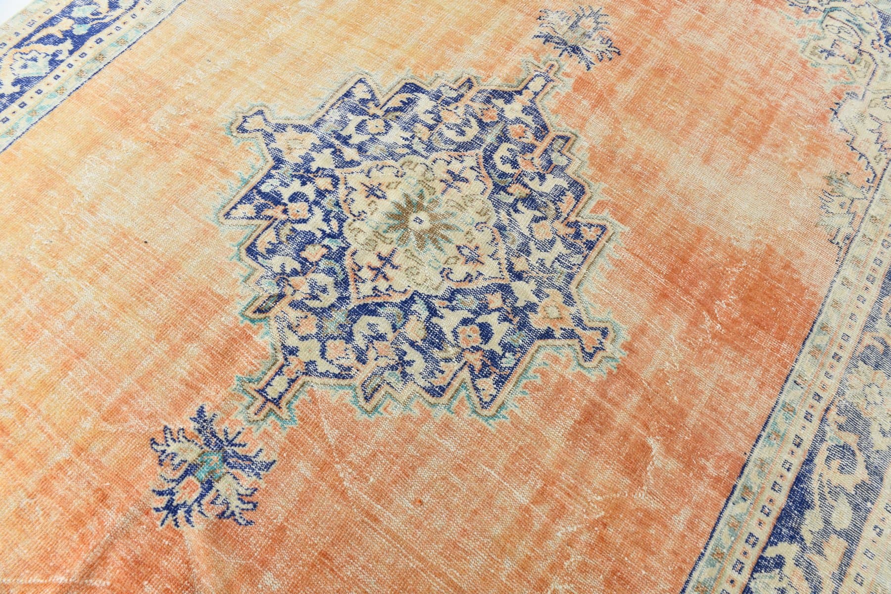 Dywan 352x257 cm, pomarańczowy, wełna, lata 70. - 212683