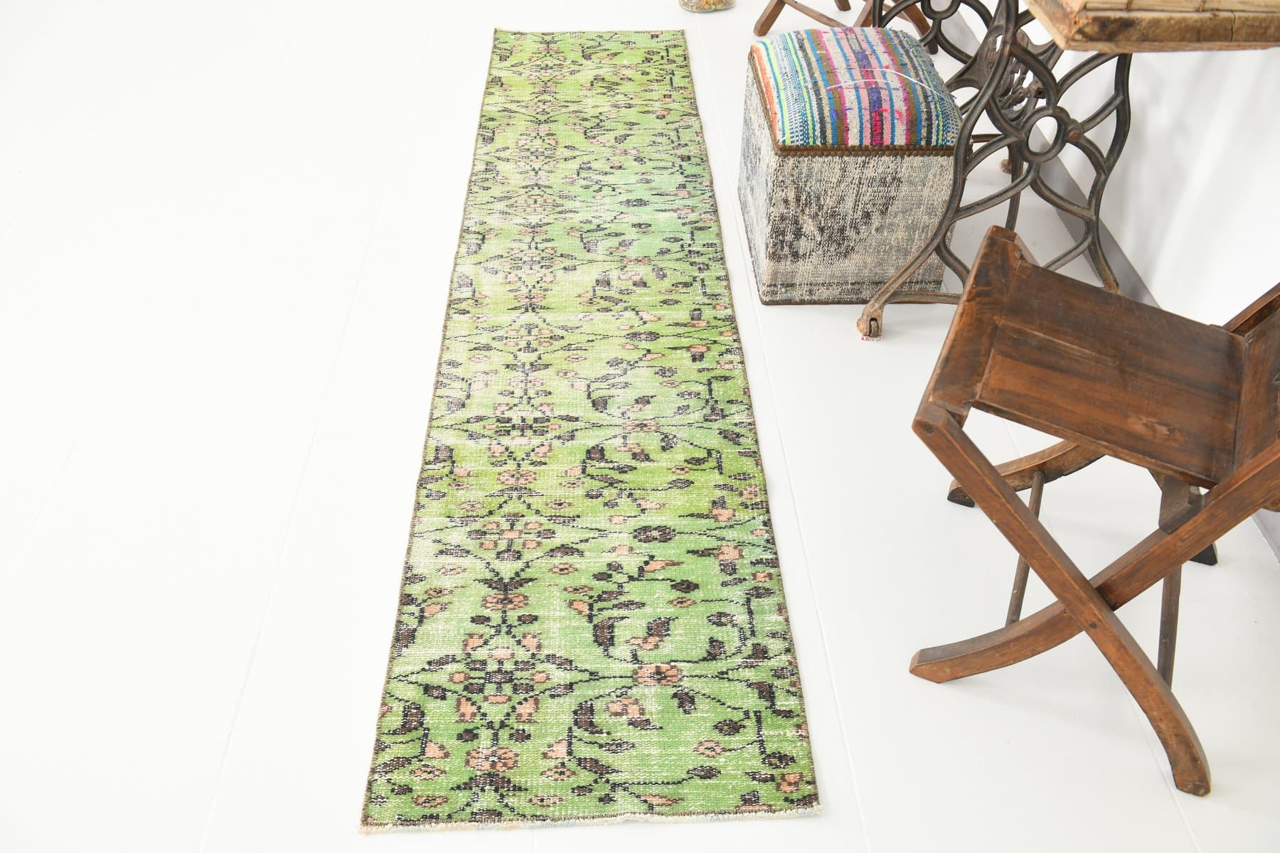 Runner 57x255 cm, green, wool, 1970s - 212667