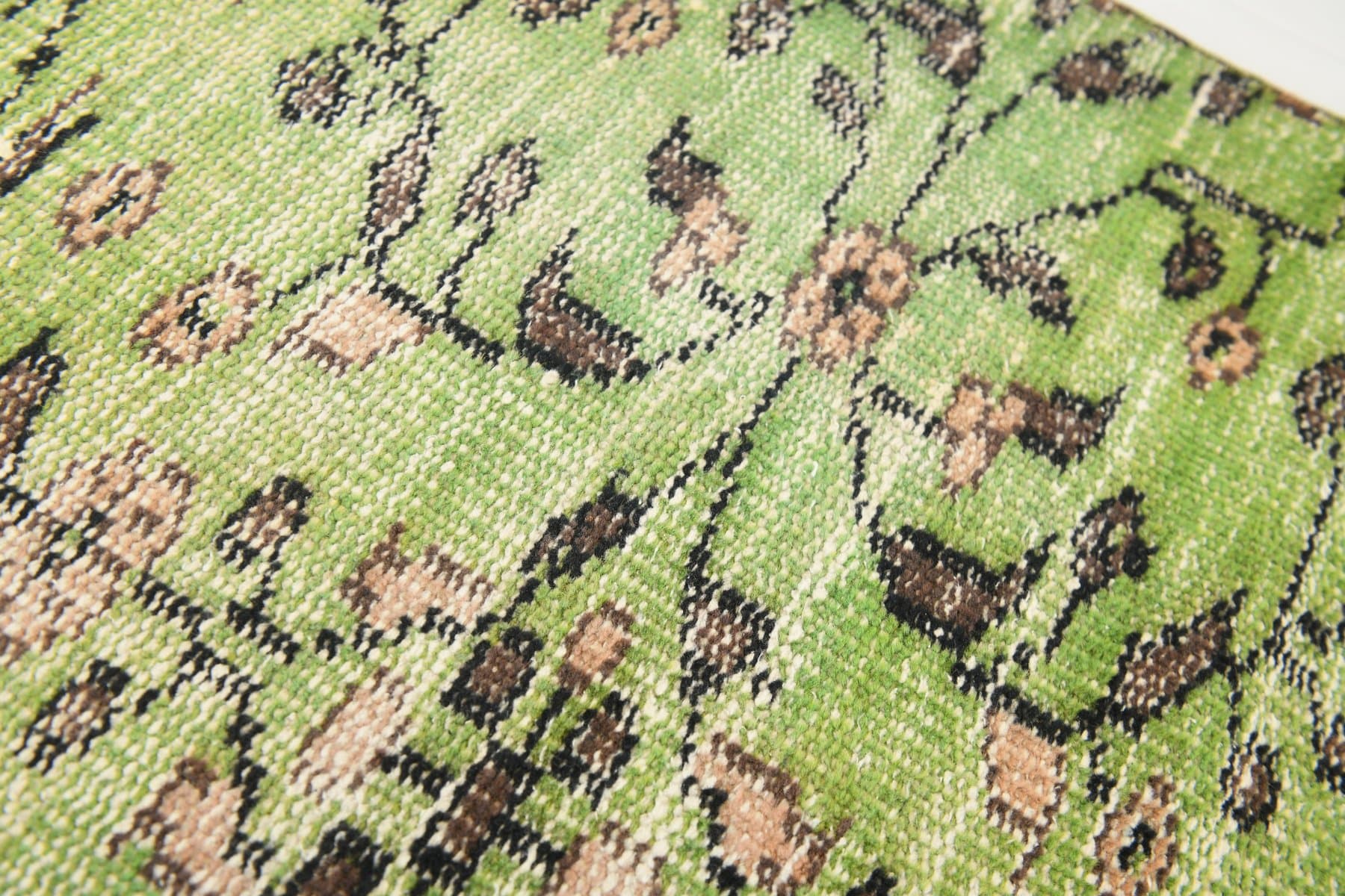 Runner 57x255 cm, green, wool, 1970s - 212674