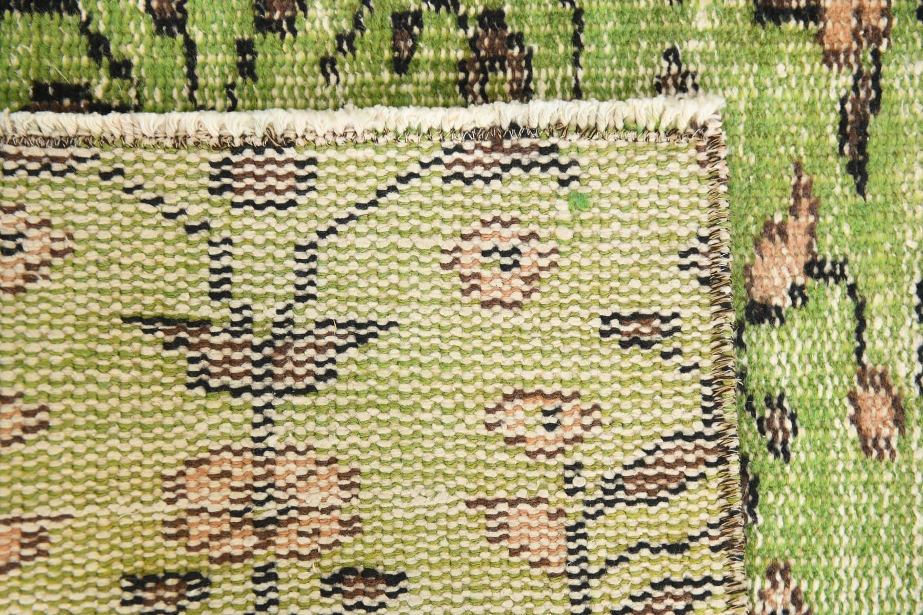 Runner 57x255 cm, green, wool, 1970s - 212669
