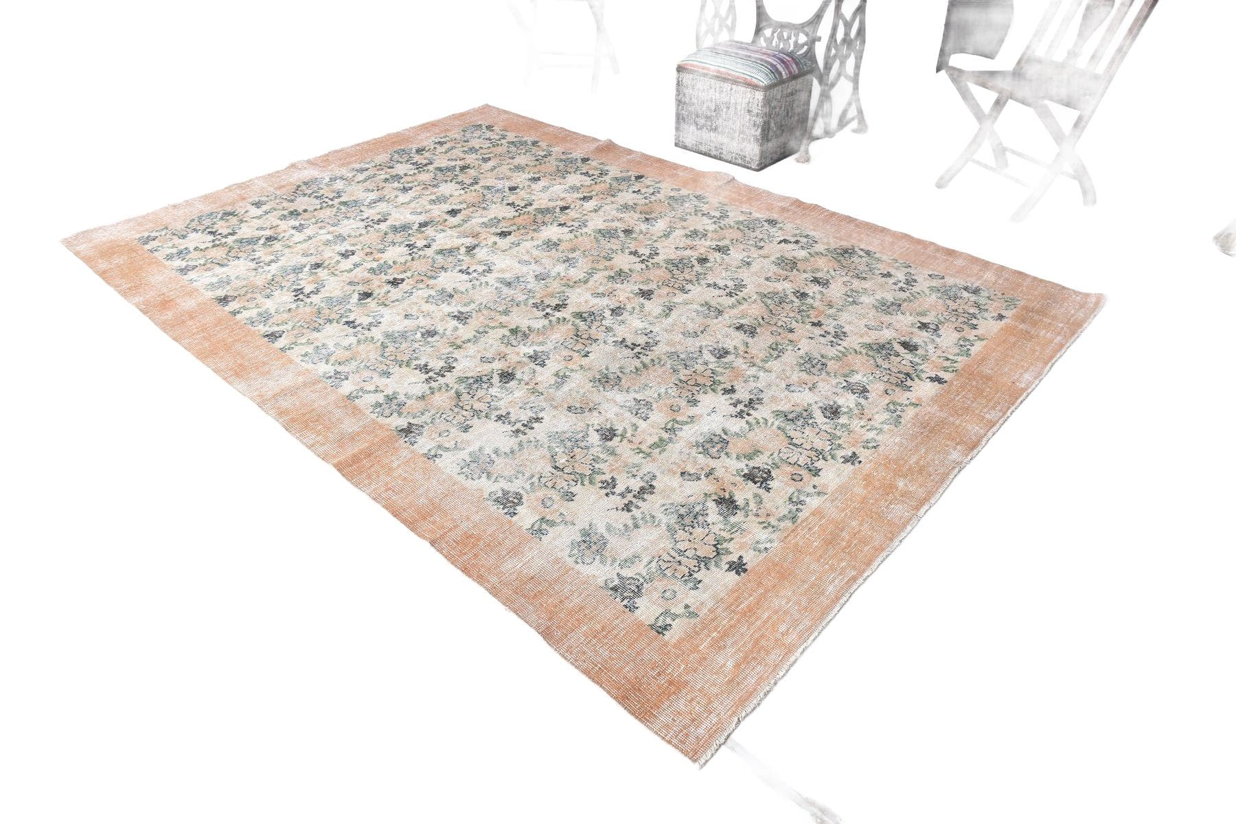 Dywan 301x207 cm, beżowy, wełna, lata 60. - 212966