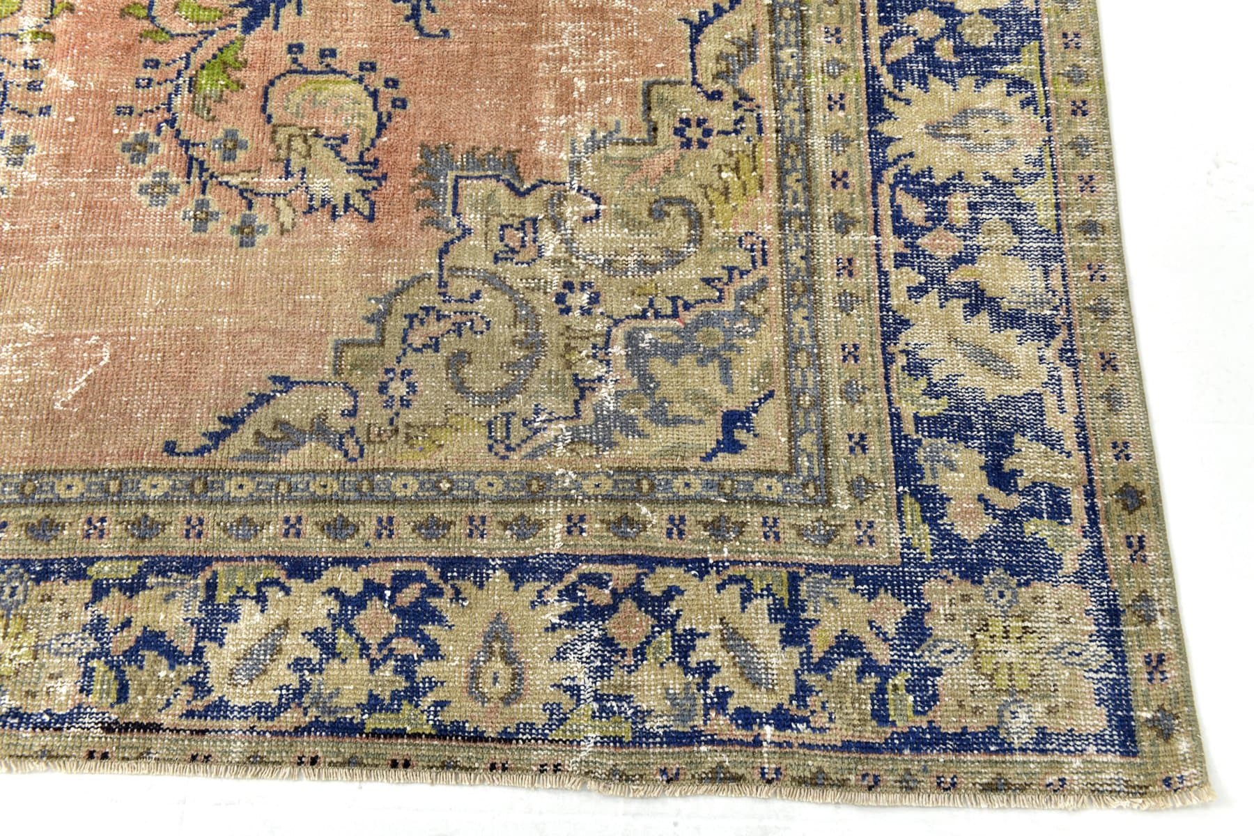 Dywan 373x234 cm, niebieski, beżowy, wełna, lata 70. - 212907