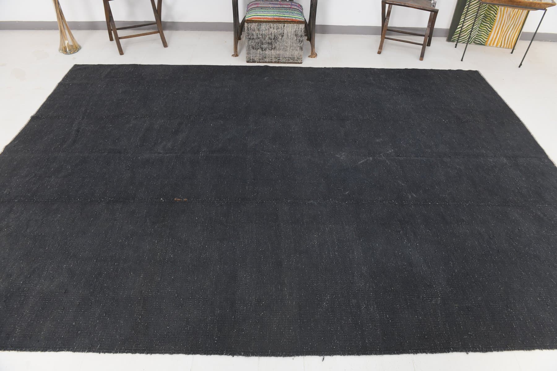 Kilim 333x231 cm, szary, wełna, lata 70. - 212837