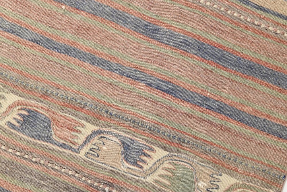 Chodnik 67x360 cm, beżowy, wełna, lata 70. - 213018