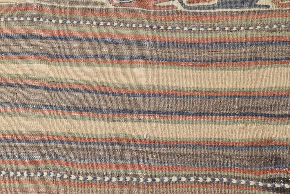 Chodnik 67x360 cm, beżowy, wełna, lata 70. - 213019