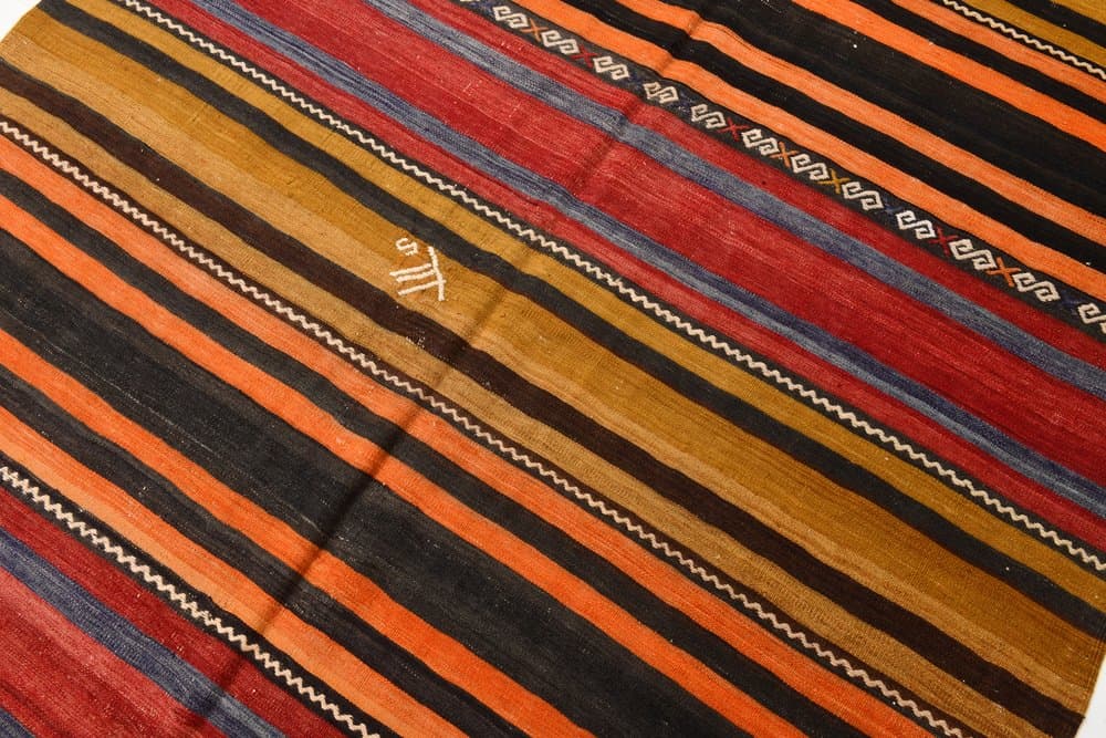 Kilim 174x272 cm, czerwony, brązowy, wełna, lata 70. - 213006