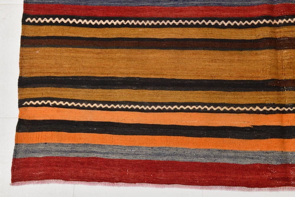 Kilim 174x272 cm, czerwony, brązowy, wełna, lata 70. - 213008