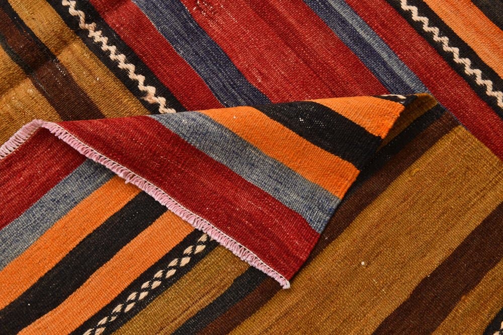 Kilim 174x272 cm, czerwony, brązowy, wełna, lata 70. - 213011
