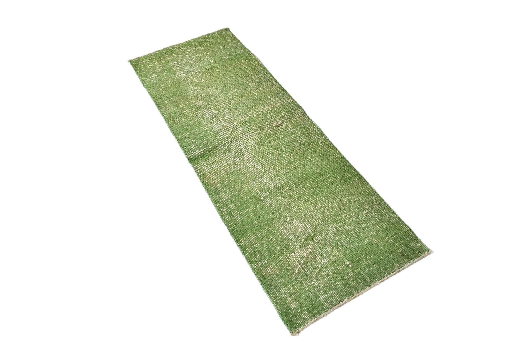 Runner 137x47 cm, green, wool, 1970s