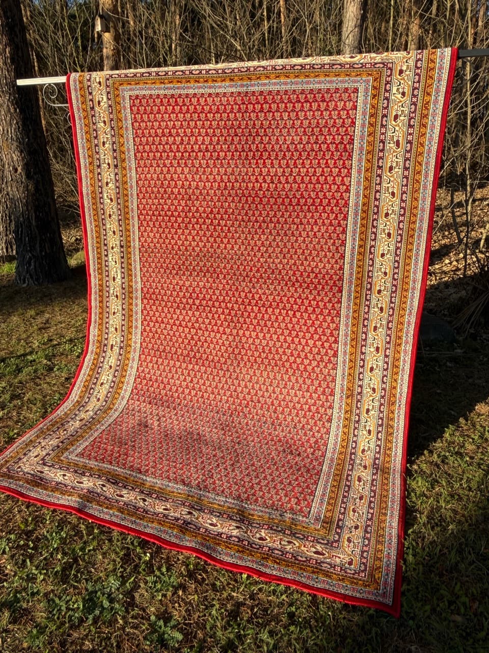 Dywan perski Indo Mir, czerwony, wełna, Indie - 213025