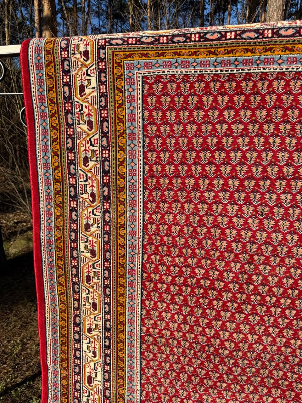 Dywan perski Indo Mir, czerwony, wełna, Indie - 213033