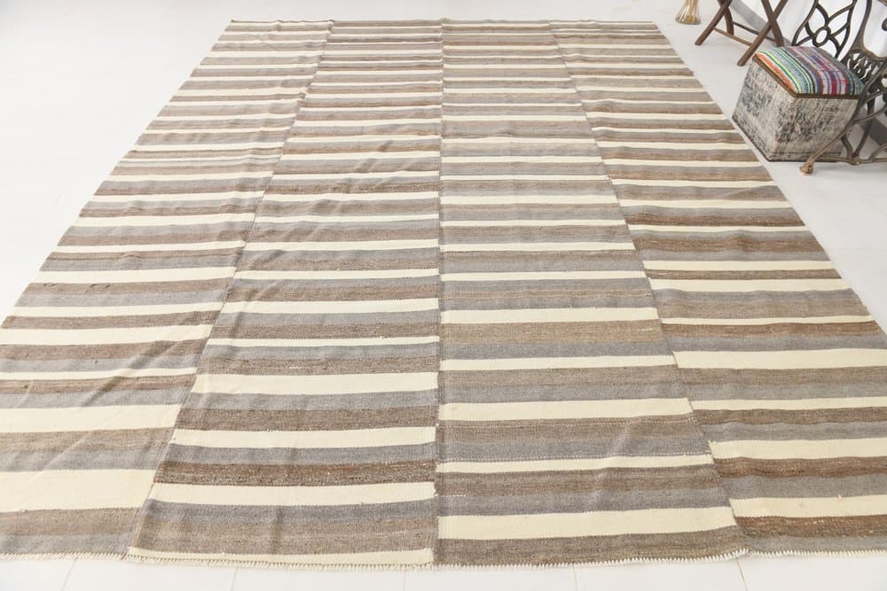 Kilim 306x385 cm, beżowy, wełna, lata 70. - 213217