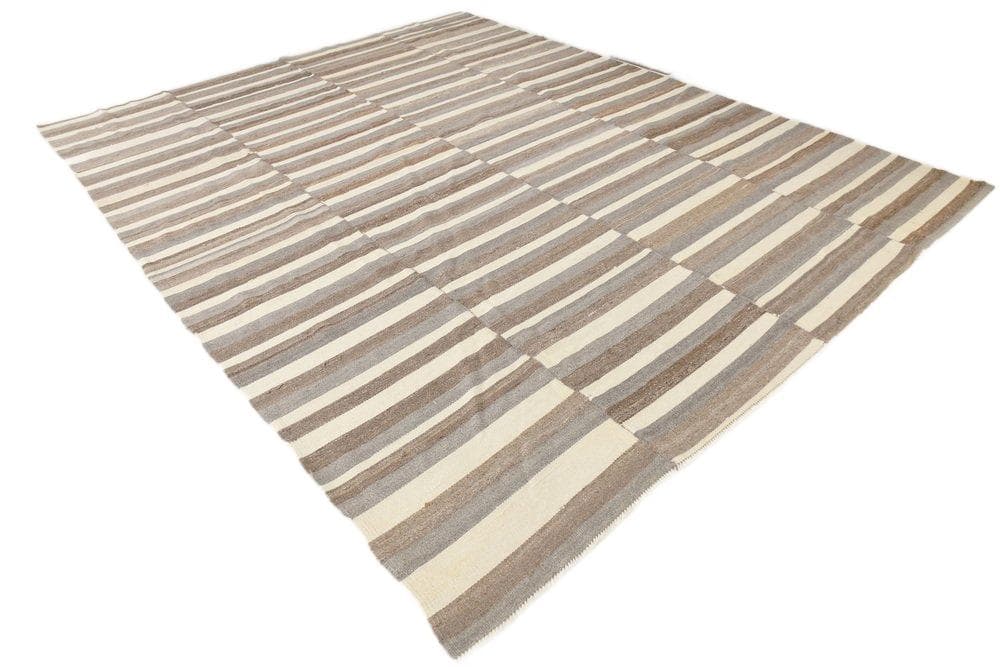 Kilim 306x385 cm, beżowy, wełna, lata 70.