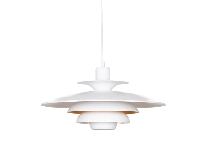 Lampa wisząca Sofie, biały, metal, proj. K. Wiborg, Jeka, Dania, lata 80. - WYMIARY