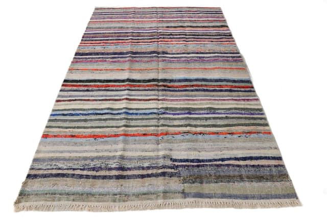 Rug 170x266 cm, Blue, Green, Wool, 1960s - DIMENSION