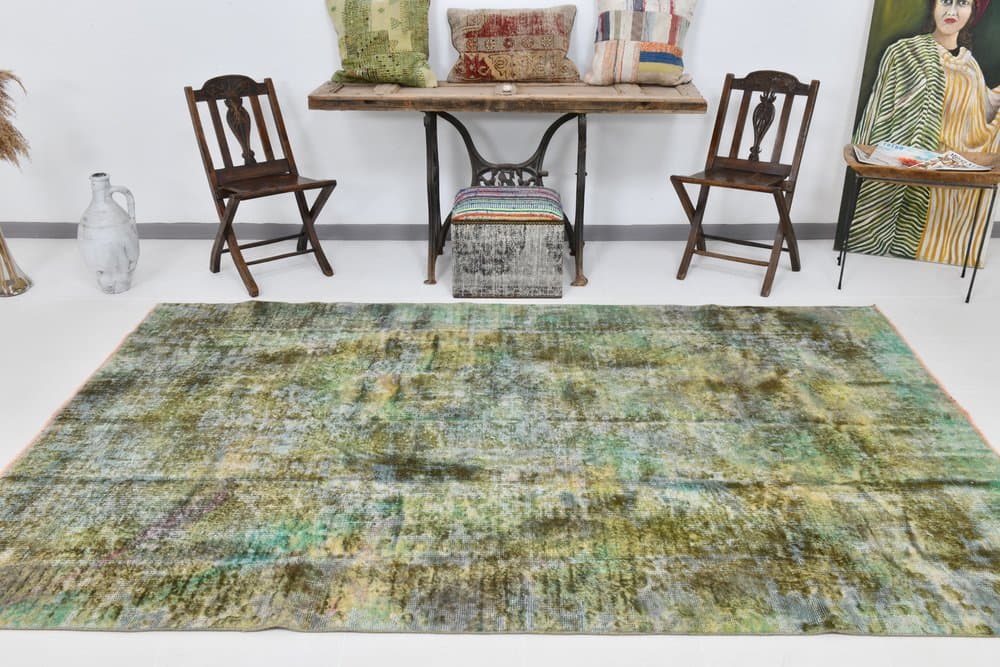 Dywan 185x295 cm, zielony, wełna, lata 60. - 213263