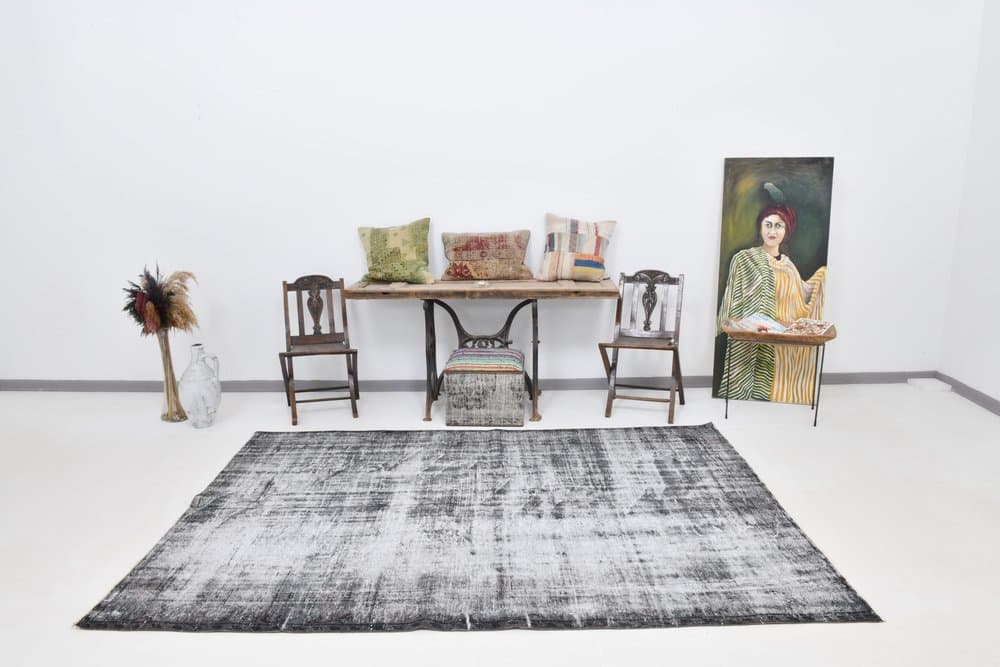 Dywan 179x271 cm, szary, wełna, lata 60. - 213251