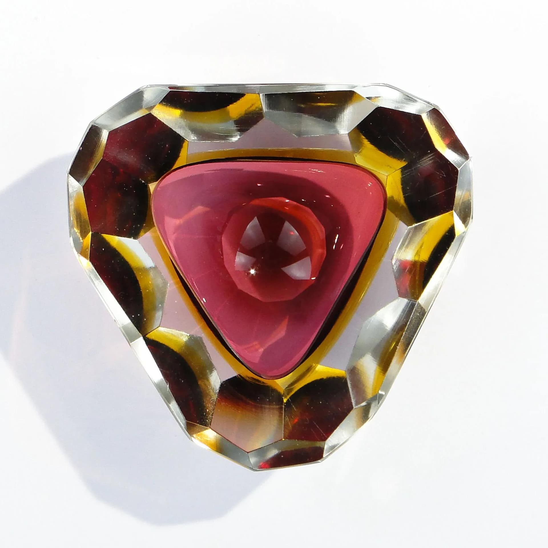 Multicolor Crystal Bowl, by F. Poli, Italy, 1950s - 15499