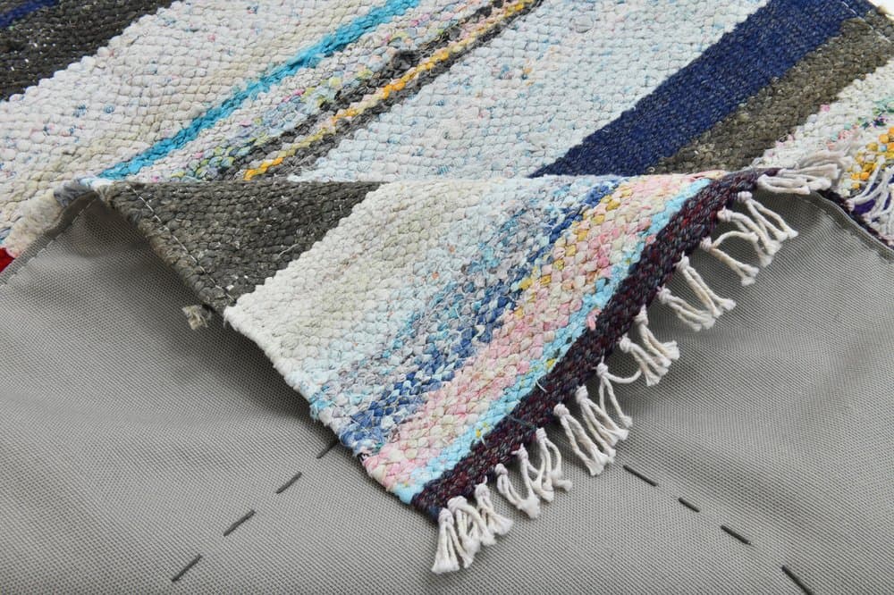 Chodnik 235x71 cm, biały, wełna, lata 70. - 213234