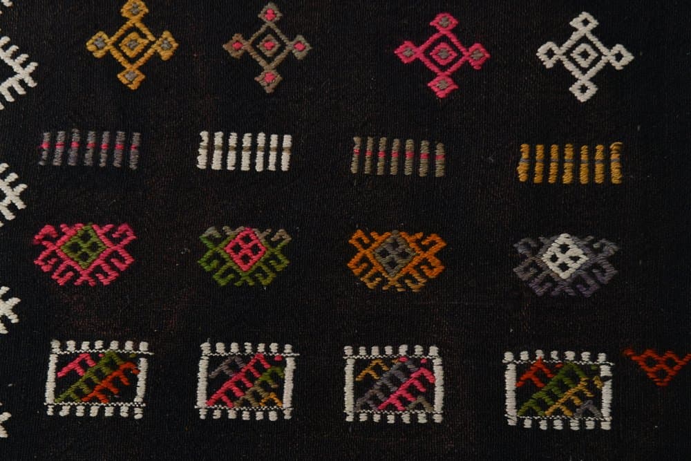 Chodnik 245x54 cm, czerwony, różowy, wełna, lata 70. - 213559