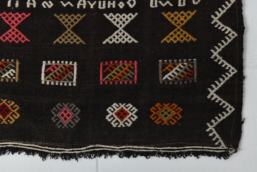 Chodnik 245x54 cm, czerwony, różowy, wełna, lata 70. - 213562