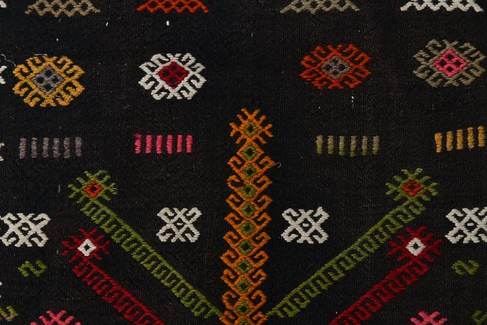 Chodnik 245x54 cm, czerwony, różowy, wełna, lata 70. - 213553