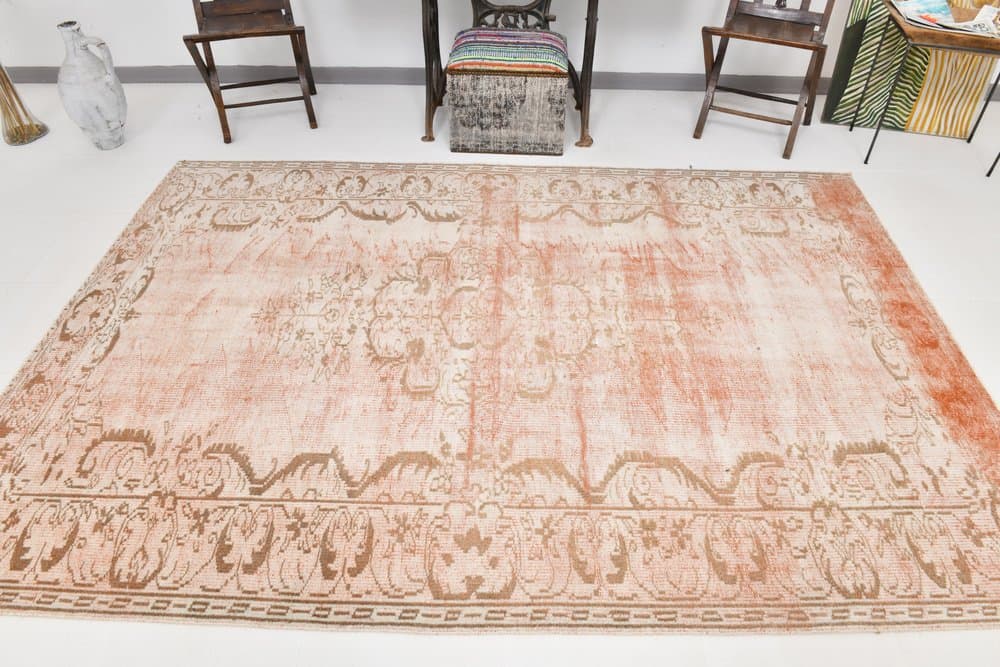 Dywan 185x273 cm, różowy, wełna, Turcja, lata 70. - 213479