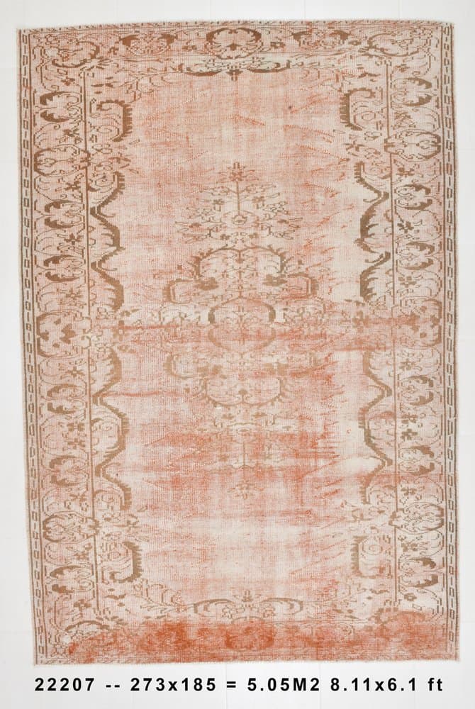 Dywan 185x273 cm, różowy, wełna, Turcja, lata 70. - 213477