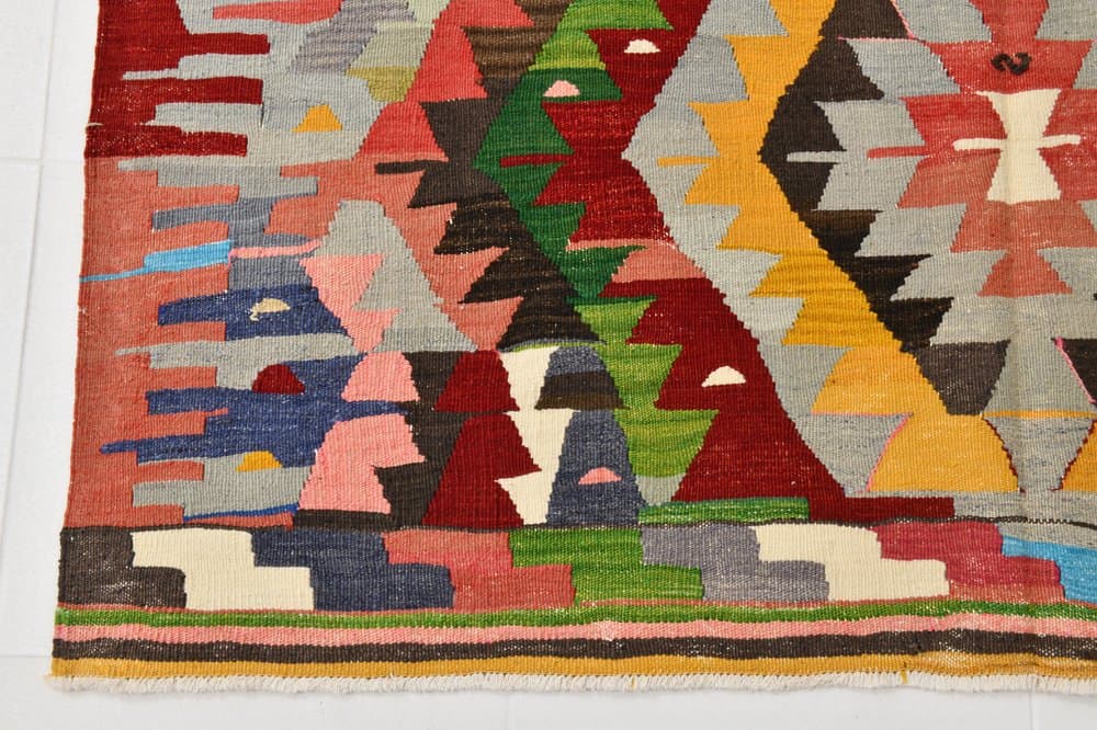 Kilim 232x155 cm, beżowy, wełna, Turcja, lata 60. - 213450