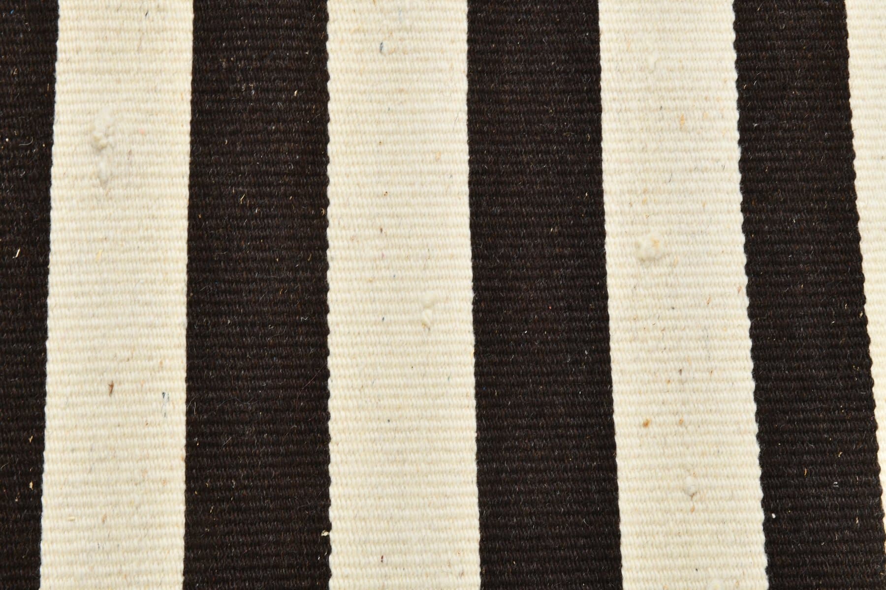 Kilim Runner 248x78 cm, Black, Ivory, Wool, 1970s - 213433